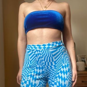 VELVET cobalt blue bandeau swim suit or fashion top MEDIUM